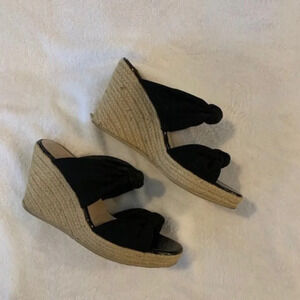 Donald Pliner‎ Black Knotted Wedge Sandals 10M